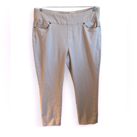 Coldwater Creek Pants Size 14 Light Beige Pull on Wide Elastic Waistband - Picture 1 of 15